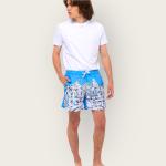 MONACO Coastal Blueprint Scenery Swim Shorts