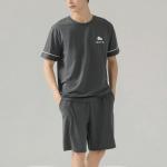 Plus size slight stretch cotton cloud printing shorts sets