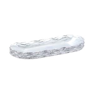 4-Piece Glass Serving Plates (Textured Edges)