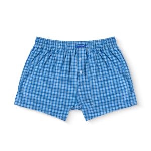 COTTONIL Fit Cotton Boxer Plaid Shorts - Light Blue Collection