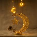 Elegant Crescent Moon and Star LED Table Lamp