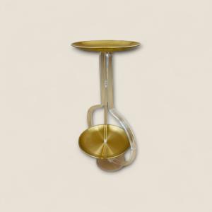 Modern Dual-Tier Acrylic & Gold Fruit Stand