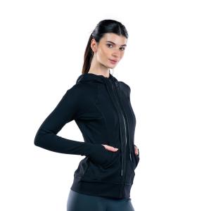 Athletic Jacket Zip-Up Hoodie with Thumb Holes