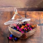 Luxarious Glass Jar with Lid - Gold Accents 