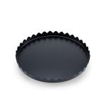 Metal Round Serving Tray with with Circular Cutout Edges