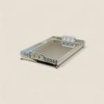 Silver Mirror Tray with Geometric Frame