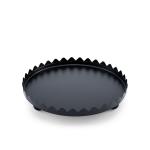 Metal Round Serving Tray with with Circular Cutout Edges