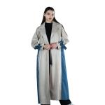 Two-Tone Long Trench Coat