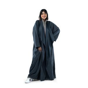 عباية مفتوحة بزخارف مع شال مطابق