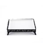 Ornate Rectangular Porcelain Serving Tray with ornate legs