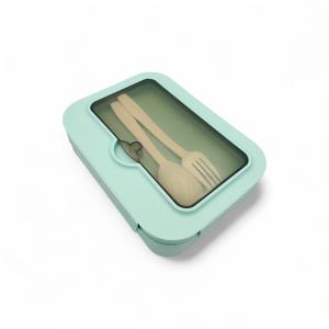 Dual Layer Lunch Box with Built-in Cutlery