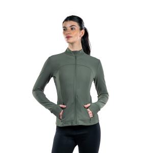 Women's Slim Fit Jacket With Full Zip-Up with Thumb Holes