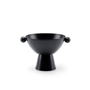 Modern Metal Decorative Bowl with Handle Accents