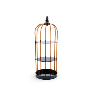 Luxury birdcage-inspired structure Three-Tier Metal Serving Stand with Trays