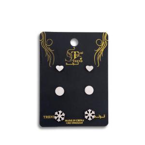 Artificial Heart, Round, and Snowflake Design Earring Set