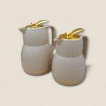 Set of 2 Premium Thermal Carafes with Gold Handle