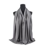Cotton and Chiffon Scarf with Fine Stitch Edges - Off White