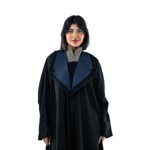 Abaya with Structured Collar, Statement Lapels & Contemporary Cut