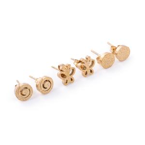 Artificial Spiral, Butterfly & Textured Circle Design Earrings Set