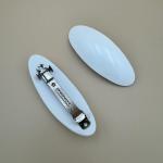 Glossy Black Oval Snap Hair Clips Set