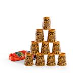 Knockdown Toss Stacking Cups with Soft Throwing Bag - Wild Camo Animal Print Series
