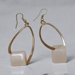 Teardrop Loop Earrings with Translucent Stone Accent