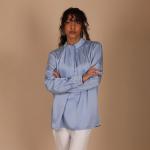 Ladies Satin Tie-Neck Blouse