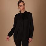 Ladies Satin Tie-Neck Blouse