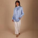 Ladies Satin Tie-Neck Blouse