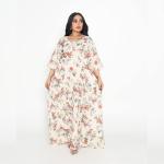 French cotton reception gown with embroidery