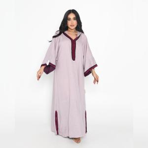 Lilac Contrast Trim Kaftan