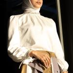 Blouse Ladies with Crystal Embellished Collar