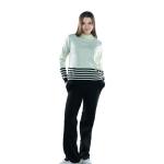 Stylish knitted suit set with wide stripes
