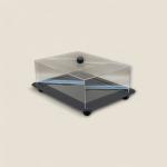 Rectangular Acrylic Cake Box with Black Base and Dome Lid