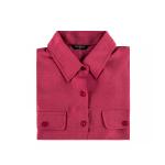 Luxe Texture Button-Front Shirt with Dual Flap Pockets & Classic Collar