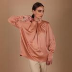 Ladies Satin Tie-Neck Blouse