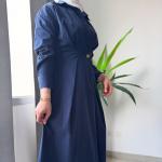 Women's Elegant Pleated Waist Shirt Dress