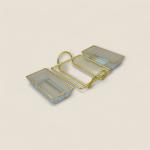 3-Piece Rectangular Glass Serving Dish Set with Gold Metal Stand