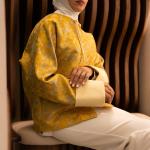 Women's Elegant Brocade Mandarin Collar Jacket with Floral Embroidery