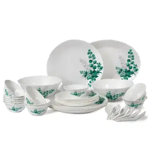 Cello 50 Pc Imperial Dinner Set - Aqua Leaves
