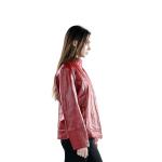 Women Crimson Luxe Quilted Leather Jacket