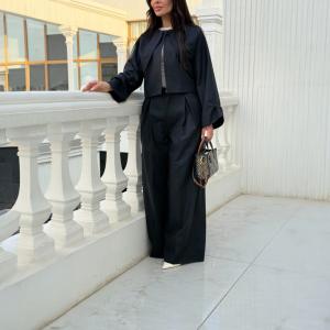 Women's Cropped Jacket & Wide Leg Pants