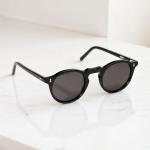 Keyhole Bridge Round Acetate Frame Sunglasses