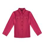 Luxe Texture Button-Front Shirt with Dual Flap Pockets & Classic Collar