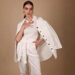 Ladies Pants High-Waisted Belted