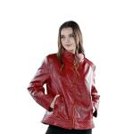 Women Crimson Luxe Quilted Leather Jacket