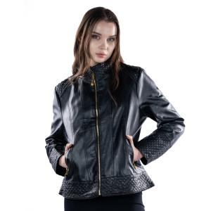 Women Crimson Luxe Quilted Leather Jacket
