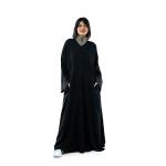 Minimalist abaya with textured Upper Panel and oversized pockets