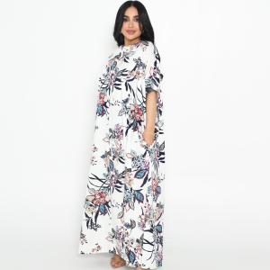 Floral Breeze Kaftan Dress – Multicolor Botanical Print