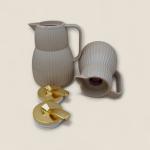 Set of 2 Premium Thermal Carafes with Gold Handle